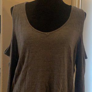Gray Cold Shoulder Top